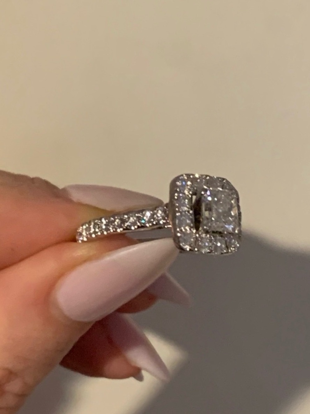 Halo Diamond Ring in White - Classic Sparkle